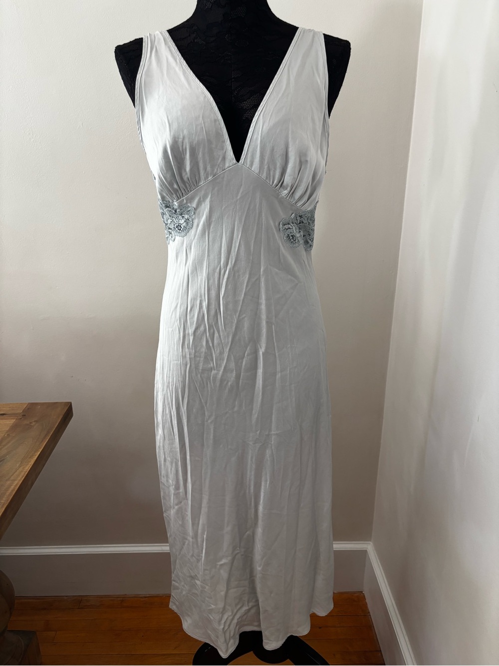 Christine Vancouver blue silk nightgown